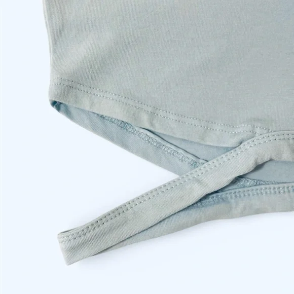 Light Blue Cropped Tee with Side Cut Outs - Picture 2 of 8